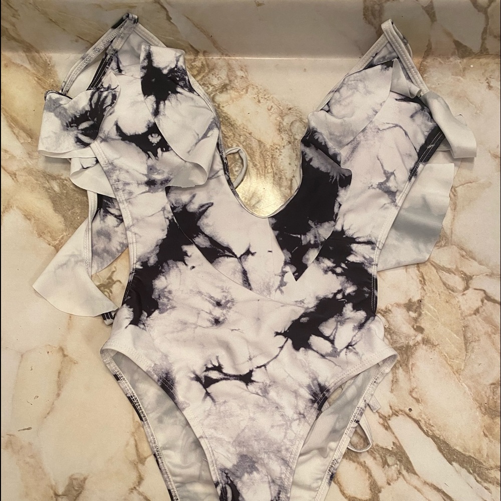 Black and white sexy one piece
